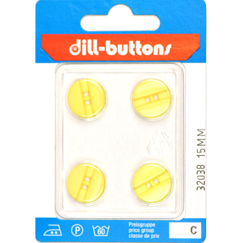 Dill 007.32038 Unigekleurde knopen 2 gaats 15 mm - Kaart
