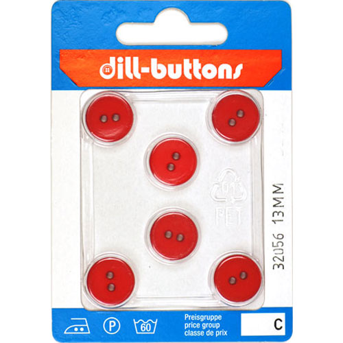 Dill 007.32056 Unigekleurde knopen 2 gaats 13 mm - Kaart