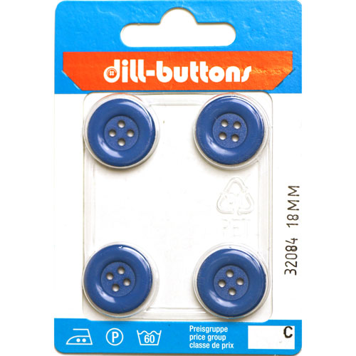 Dill 007.32084 Unigekleurde knopen 4 gaats 18 mm - Kaart