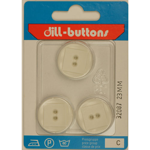 Dill 007.32087 Unigekleurde knopen 2 gaats 23 mm - Kaart