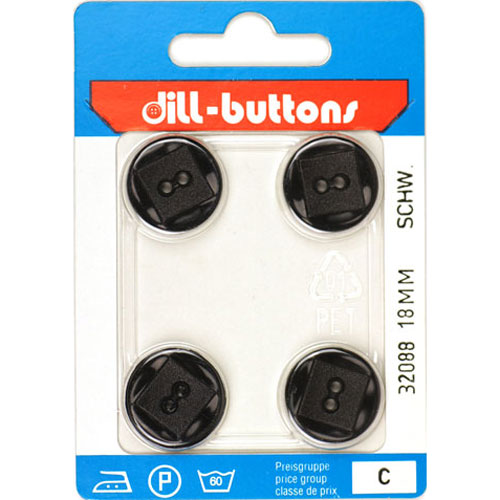 Dill 007.32088 Unigekleurde knopen 2 gaats 18 mm - Kaart