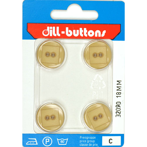 Dill 007.32090 Unigekleurde knopen 2 gaats 18 mm - Kaart