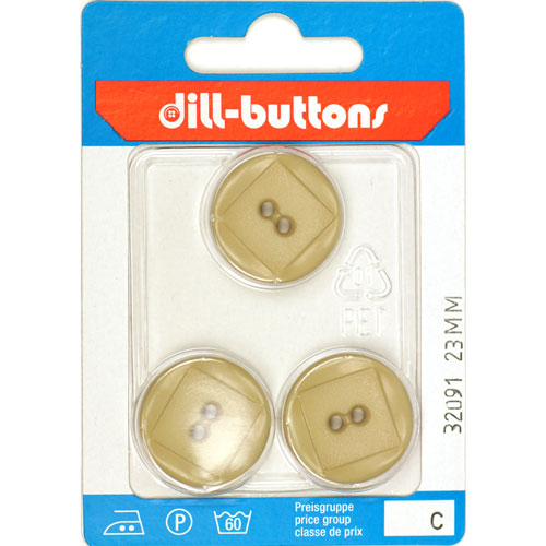 Dill 007.32091 Unigekleurde knopen 2 gaats 23 mm - Kaart