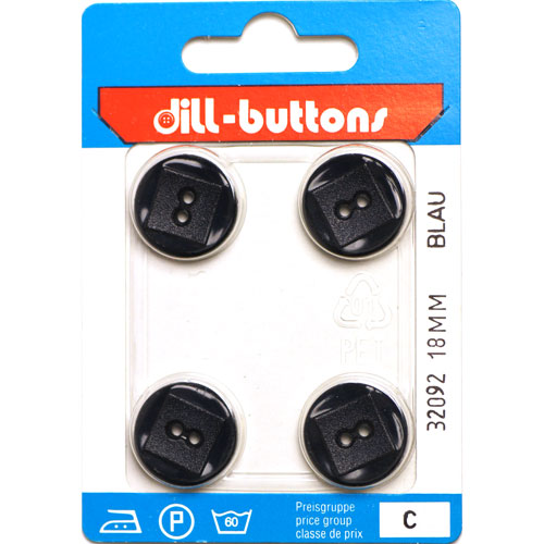 Dill 007.32092 Unigekleurde knopen 2 gaats 18 mm - Kaart