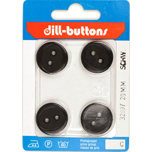 Dill 007.32097 Unigekleurde knopen 2 gaats 20 mm - Kaart