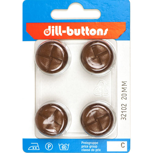 Dill 007.32102 Leren knopen achtersteek 20 mm - Kaart