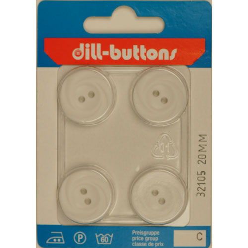 Dill 007.32105 Unigekleurde knopen 2 gaats 20 mm - Kaart