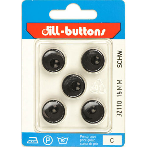 Dill 007.32110 Unigekleurde knopen achtersteek 15 mm - Kaart