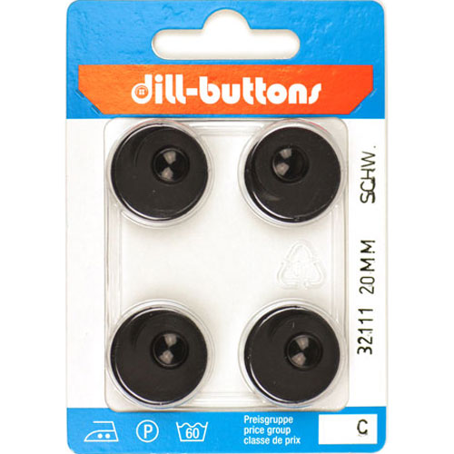 Dill 007.32111 Unigekleurde knopen achtersteek 20 mm - Kaart