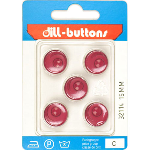 Dill 007.32114 Unigekleurde knopen achtersteek 15 mm - Kaart