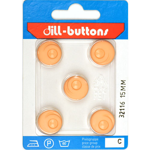 Dill 007.32116 Unigekleurde knopen achtersteek 15 mm - Kaart