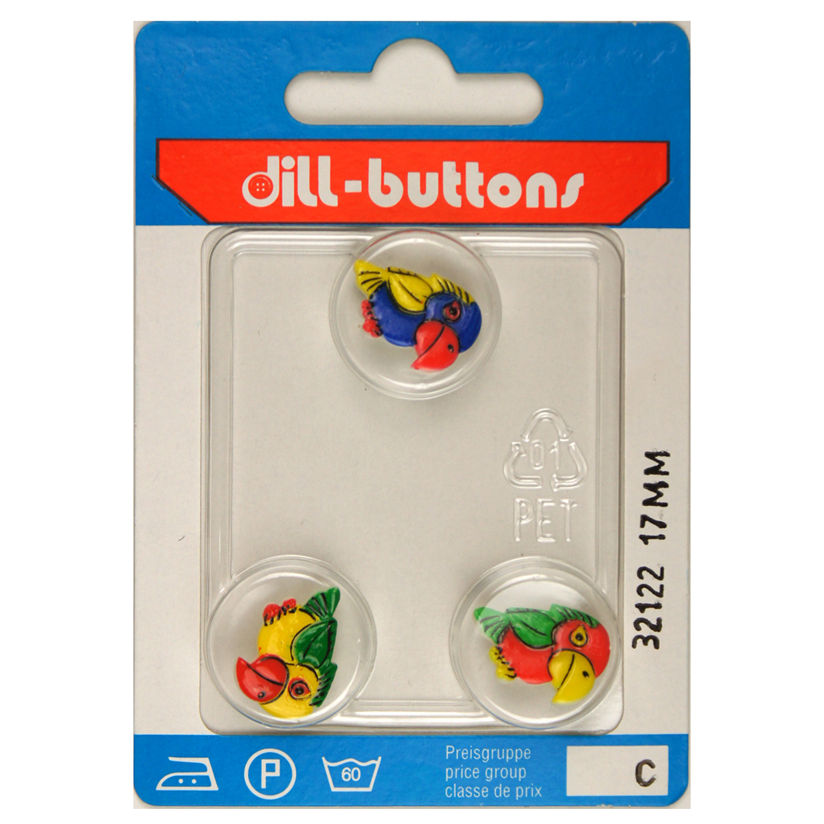 Dill 007.32122 Kinderknopen achtersteek 17 mm - Kaart