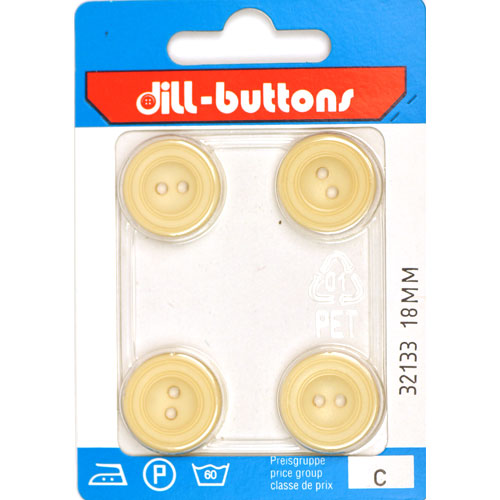Dill 007.32133 Unigekleurde knopen 2 gaats 18 mm - Kaart