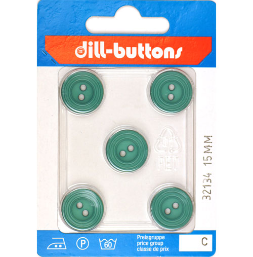 Dill 007.32134 Unigekleurde knopen 2 gaats 15 mm - Kaart