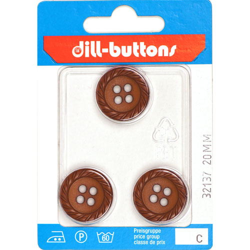 Dill 007.32137 Unigekleurde knopen 4 gaats 20 mm - Kaart