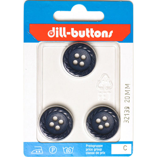 Dill 007.32139 Unigekleurde knopen 4 gaats 20 mm - Kaart