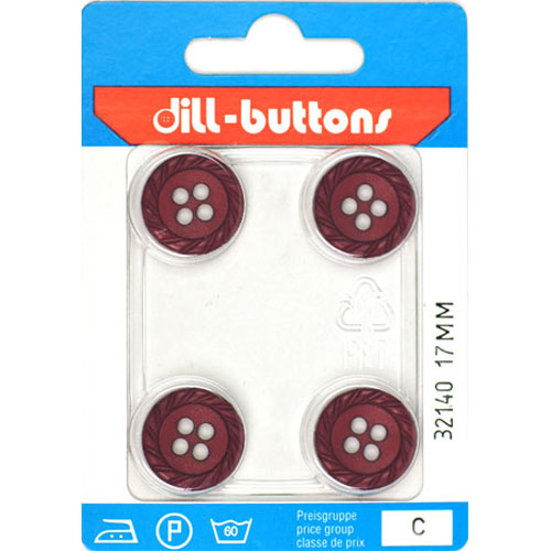 Dill 007.32140 Unigekleurde knopen 4 gaats 17 mm - Kaart