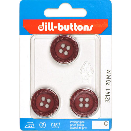 Dill 007.32141 Unigekleurde knopen 4 gaats 20 mm - Kaart