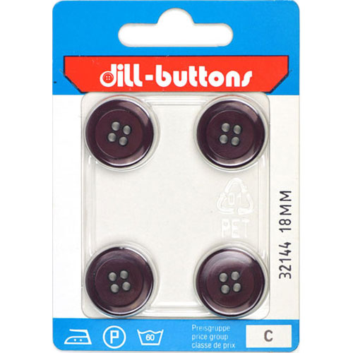 Dill 007.32144 Unigekleurde knopen 4 gaats 18 mm - Kaart