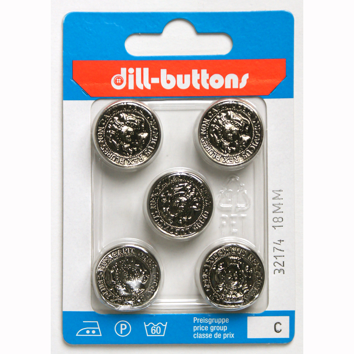 Dill 007.32174 Knopen achtersteek 18 mm - Kaart