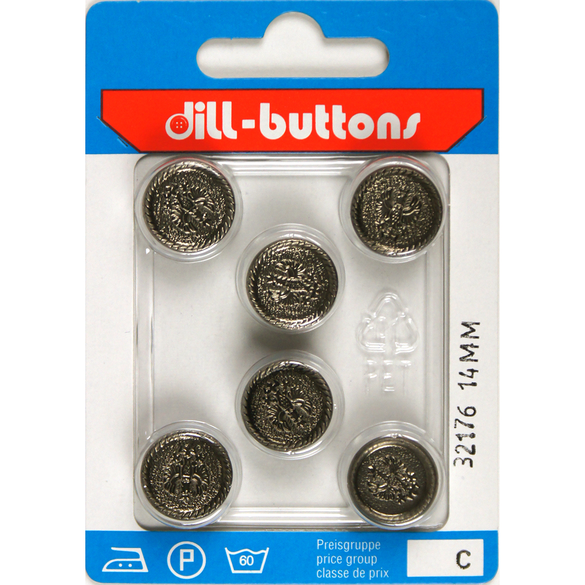 Dill 007.32176 Knopen achtersteek 14 mm - Kaart