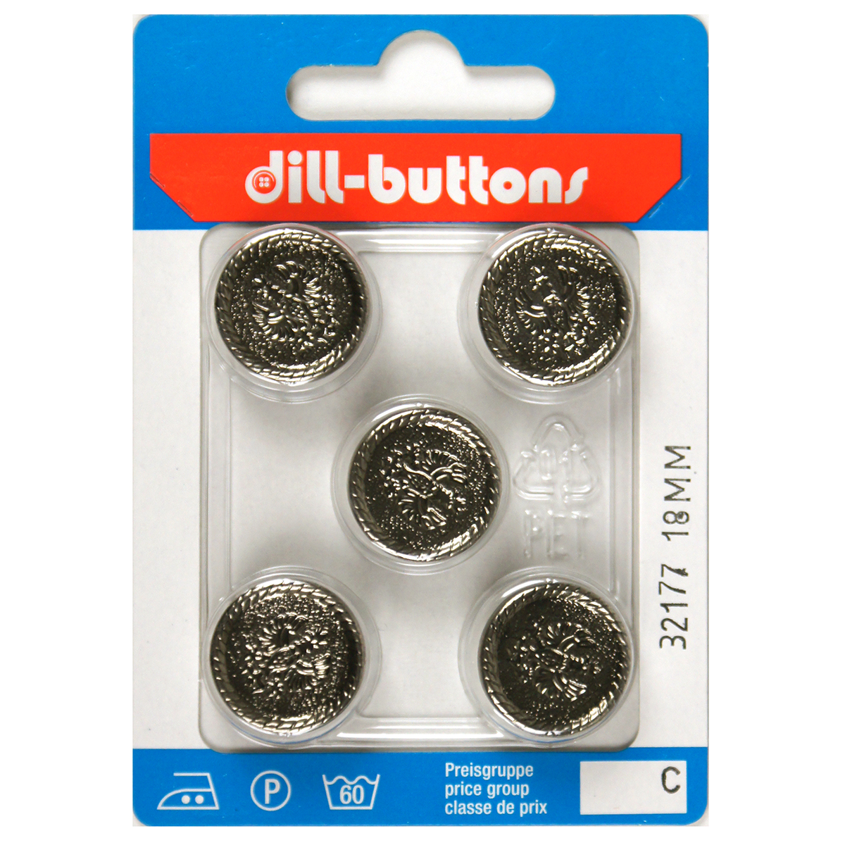 Dill 007.32177 Knopen achtersteek 18 mm - Kaart