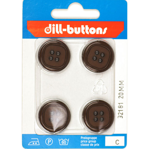 Dill 007.32181 Unigekleurde knopen 4 gaats 20 mm - Kaart