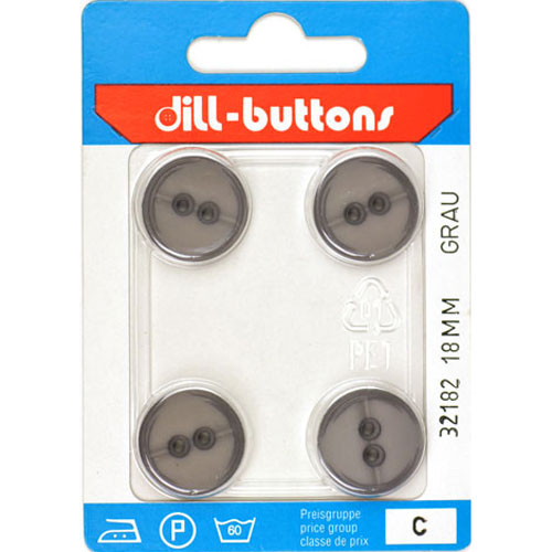Dill 007.32182 Unigekleurde knopen 2 gaats 18 mm - Kaart