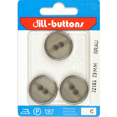 Dill 007.32183 Unigekleurde knopen 2 gaats 23 mm - Kaart
