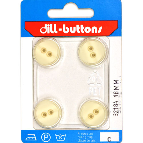 Dill 007.32184 Unigekleurde knopen 2 gaats 18 mm - Kaart