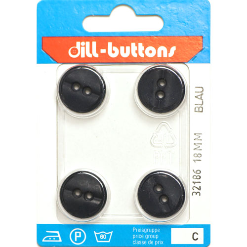 Dill 007.32186 Unigekleurde knopen 2 gaats 18 mm - Kaart