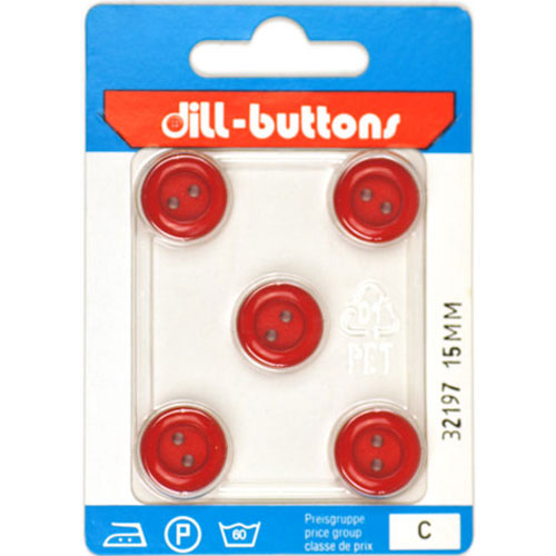 Dill 007.32197 Unigekleurde knopen 2 gaats 15 mm - Kaart