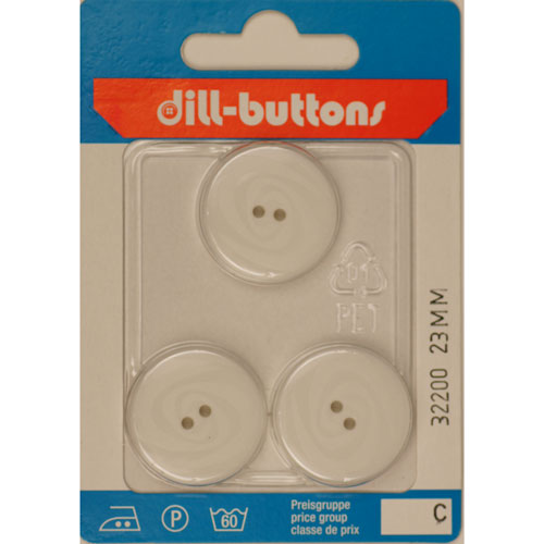 Dill 007.32200 Unigekleurde knopen 2 gaats 23 mm - Kaart