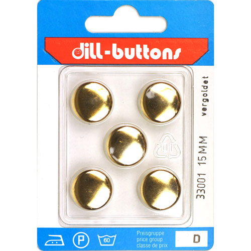Dill 007.33001 Metalen knopen achtersteek 15 mm - Kaart