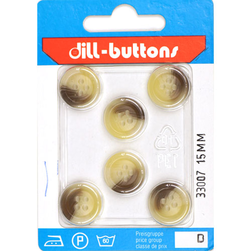 Dill 007.33007 Gemeleerde blazer knopen 4 gaats 15 mm - Kaart