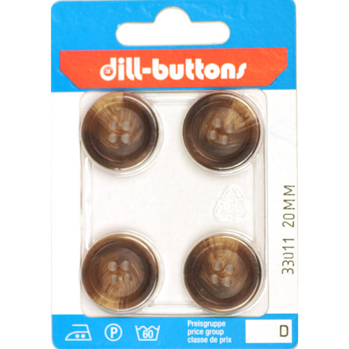 Dill 007.33011 Gemeleerde blazer knopen 4 gaats 20 mm - Kaart