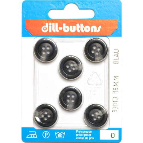 Dill 007.33013 Gemeleerde blazer knopen 4 gaats 15 mm - Kaart