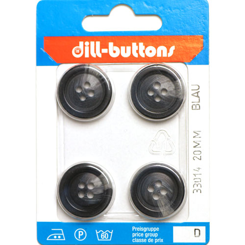 Dill 007.33014 Gemeleerde blazer knopen 4 gaats 20 mm - Kaart