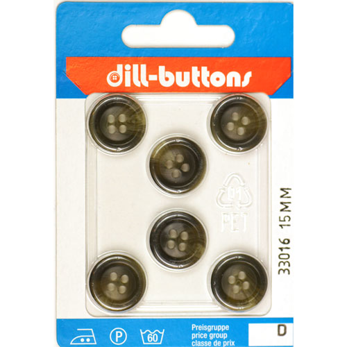 Dill 007.33016 Gemeleerde blazer knopen 4 gaats 15 mm - Kaart
