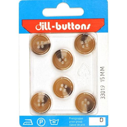 Dill 007.33019 Gemeleerde blazer knopen 4 gaats 15 mm - Kaart