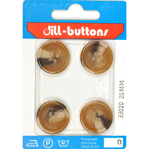 Dill 007.33020 Gemeleerde blazer knopen 4 gaats 20 mm - Kaart