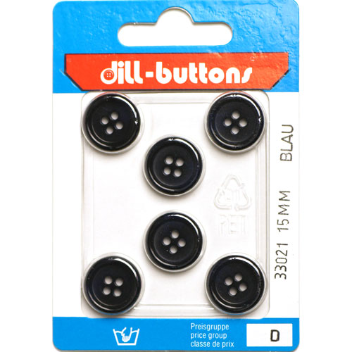 Dill 007.33021 Unigekleurde knopen 4 gaats 15 mm - Kaart