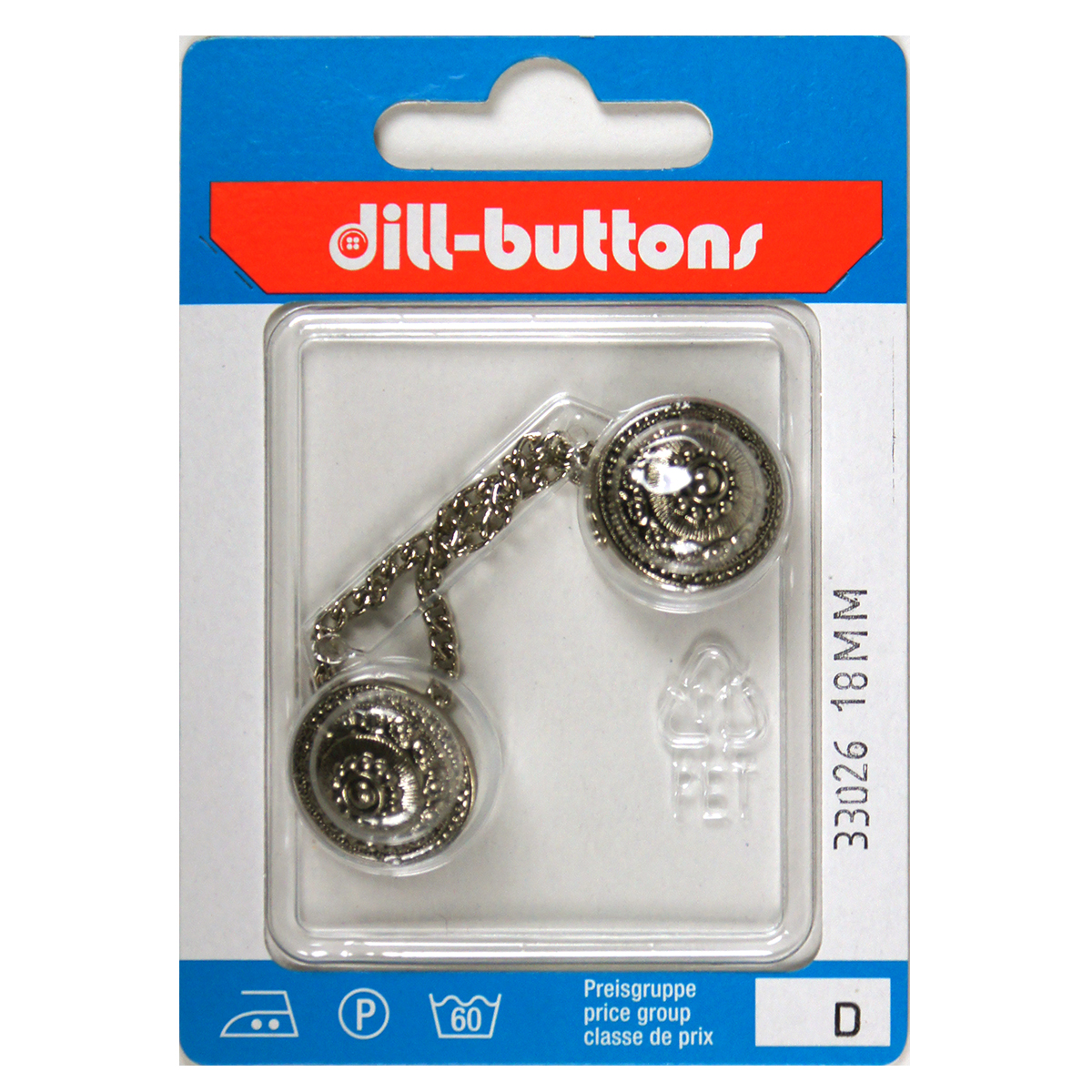 Dill 007.33026 Knopen achtersteek 18 mm - Kaart