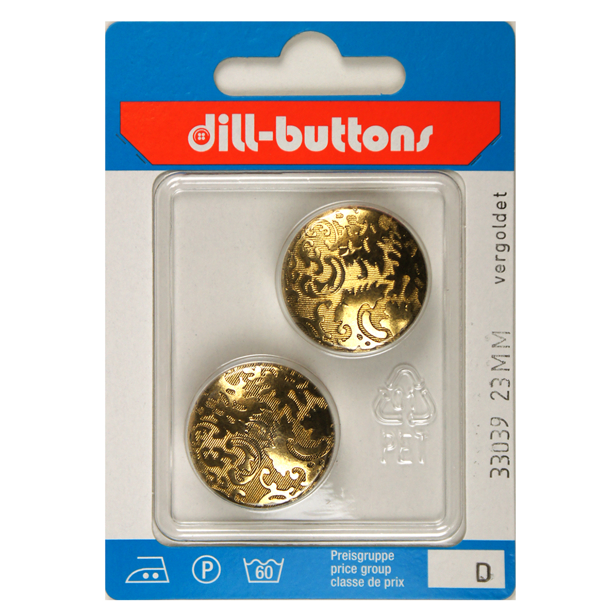 Dill 007.33039 Knopen achtersteek 23 mm - Kaart