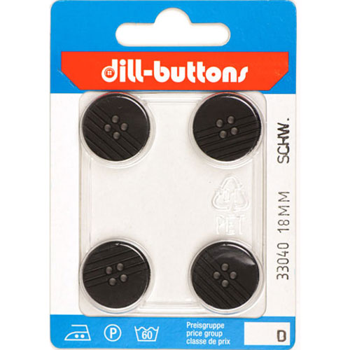 Dill 007.33040 Unigekleurde knopen 4 gaats 18 mm - Kaart