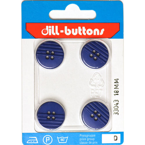 Dill 007.33043 Unigekleurde knopen 4 gaats 18 mm - Kaart
