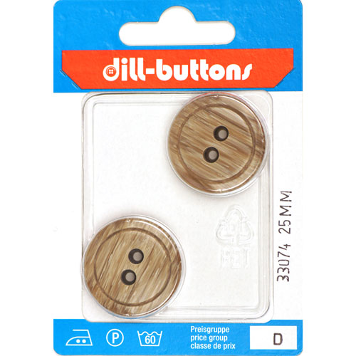 Dill 007.33074 Houten knopen 2 gaats 25 mm - Kaart