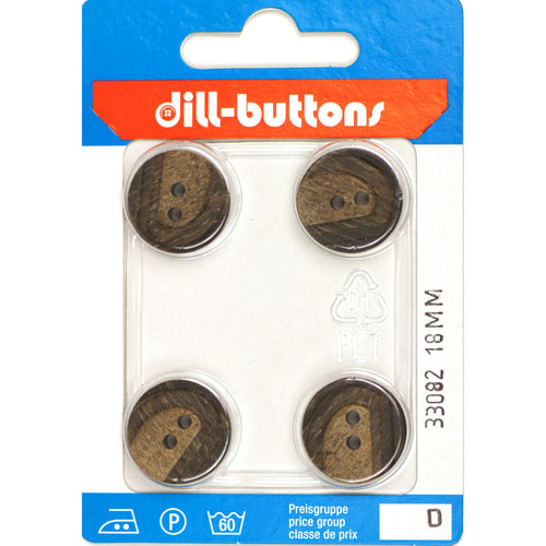 Dill 007.33082 Fashion knopen 2 gaats 18 mm - Kaart