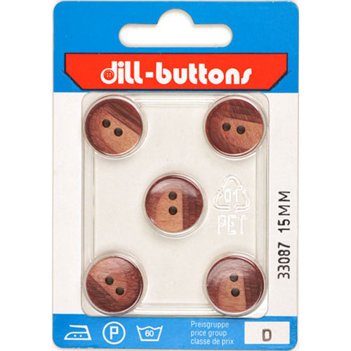 Dill 007.33087 Fashion knopen 2 gaats 15 mm - Kaart