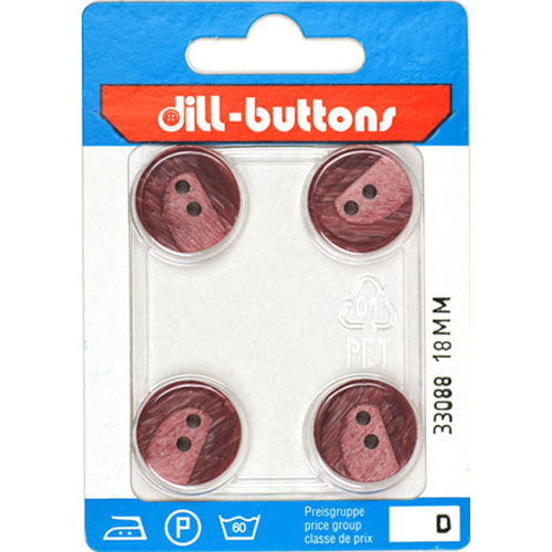 Dill 007.33088 Fashion knopen 2 gaats 18 mm - Kaart